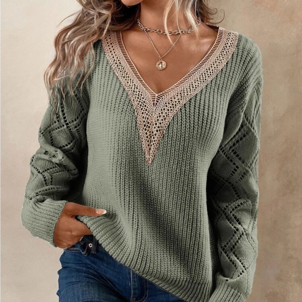 Drop shoulder sweater